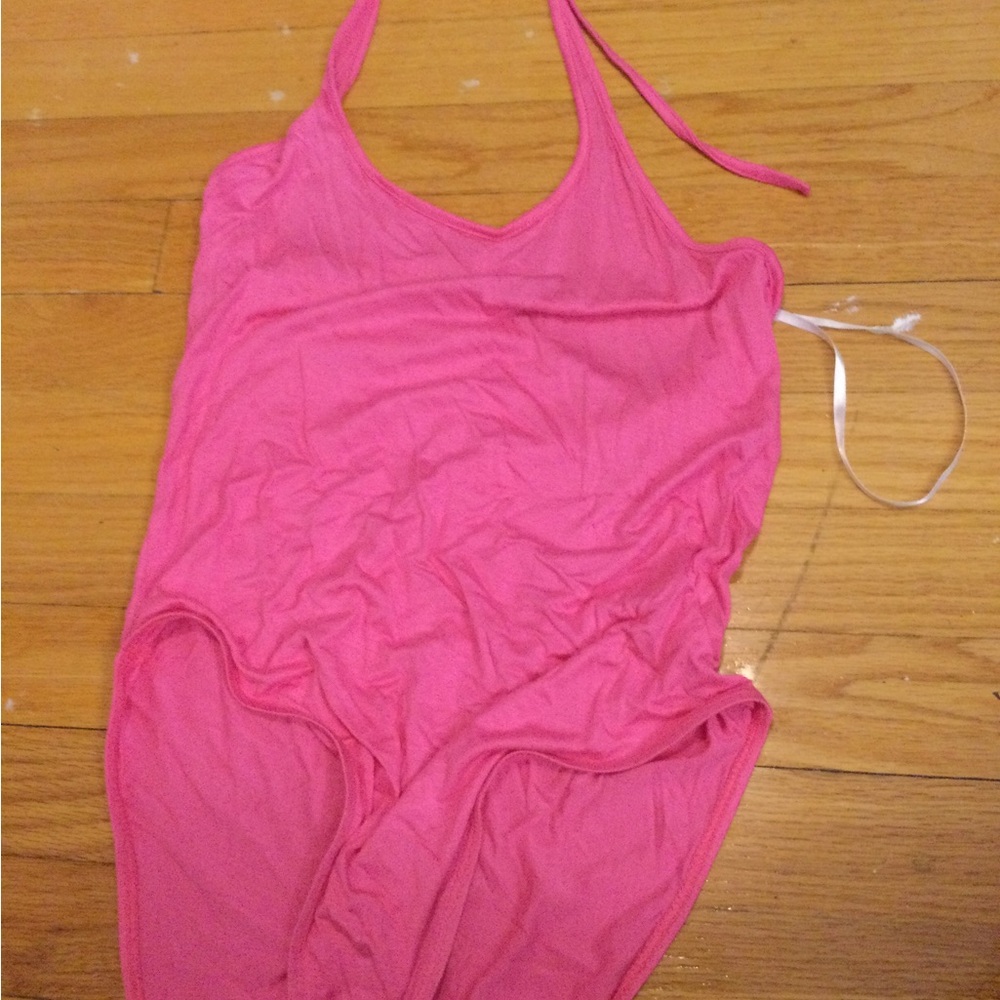 Pink Halter One-Piece Women's Bodysuit